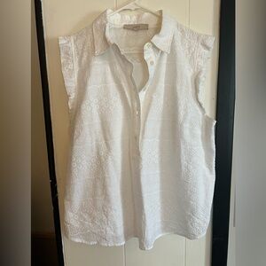 NWOT Loft Collared Eyelet Henley - Large